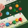 Wooden Clip Beads Games Montessori Toys Color Matching Parish Learning Set Fine Movement Training Educational For Children 240131