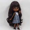 ICY DBS Blyth Doll 16 bjd toy super black skin tone deep purple hair joint body 30cm anime girls 240129