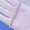 Groothandelsprijs S925 wit vergulde armband Iced Out Moissanite Diamond 8mm 10mm 12mm 15mm Hip Hop Rock Cubaanse schakelarmband