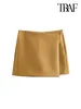 Women's Shorts TRAF Women Fashion Asymmetrical Skirts Vintage High Waist Side Zipper Female Skort Mujer