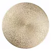 Bord mattor runda placemats guldmetall uppsättning av 4 vinyl 15in lätt ren torkbar icke-halkfärg värmebeständig plats