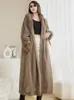 Long Mink Fur Coat Women Winter Fashion Thick Warmth Hooded Loose Faux Fur Coat 240124