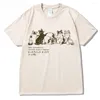 メンズTシャツ男性Tシャツストリートウェア日本のハラジュク面白いフィッシャーキャットTシャツコットン2024カートーンシャツヒップホップトップスティースワッグ