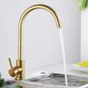 Kitchen Faucets Brushed Gold Cold And Faucet Accessories Can Rotate The Dishwasher In Sink For Household Use