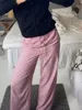 Pantaloni da donna Donna S Casual Stampa a righe Coulisse Vita elastica Sciolto Dritto Lungo con tasche Y2K Streetwear