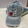 Designer Heart Ball Cap For Women Denim Retro Baseball Caps For Men Street Casual Men's Hats
