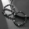 Bracelets de charme Bracelet en pierre volcanique pour unisexe Lava Anti-anxiété Perte de poids Bouddha tibétain Chaîne de poignet Bijoux pour hommes Cadeau