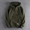 Men Winter Hoodie Hommes Haut Épaissi À Capuche Hommes Sweat À Capuche D'hiver avec Fermeture À Glissière Décor Manchette Élastique Grande Poche Chaud Élégant Streetwear 240122