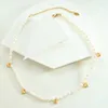 Colares de pingente Colar Premium Girl's Cute Heart Shaped Natural Freshwater Pearl Fashion Chain