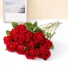 Fleurs décoratives 12x Bouquet de fleurs séchées rouges rustique et naturel pour la maison ou les événements bas