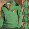 Men's Hoodies St. 'S Holiday Four Leaf Printed Flip Collar Hoodie Mens Fleece Sweatshirt Dance Mom Zipper No Hood