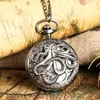 Pocket Watches Vintage Punk Black Octopus Creative Flap Quartz Watch