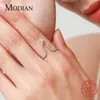 Cluster Rings Modian Justerbar Snake Ring 925 Sterling Silver Trendy Clear CZ Dazzling Open Size Female Finger for Women Party SMYCE