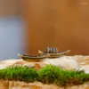 Figuritas decorativas en miniatura, decoración de árbol de imitación pequeña de pino y cobre de bienvenida para estatuas de bonsái, decoraciones de paisaje DIY