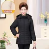 Women's Trench Coats Middle Aged Female Down Cotton Coat 2024 Winter Jacket Hooded Women Parkas Thick Warm Puffer Outwear Mother Padded