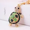 Keychains Cute Turtle Shape Pendant Keychain Colorful Shiny Rhinestone Key Chain Keyrings Women Girls Hanging Ornament Accessories