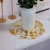 Коврики для стола 100 шт. салфетки из металлической фольги 33 см круглые супер тонкие одноразовые блестящие золотые салфетки для свадьбы, дня рождения, домашнего декора