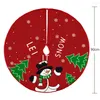 Christmas Decorations Merry X-Mas Tree Skirt Ornaments Snowman Red Cloth Xmas Diy Happy Party Supplies