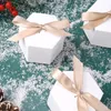 10 peças de arco decoração design geométrico caixa de presente simples branco festa caixa de embalagem de presente 240205