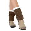 Women Socks Knitted Ankle Leg Warmers Gifts Thickened Fleece Knee Woolen Crochet Boot Cuffs Toppers