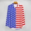 Camicette da donna Camicetta ampia con bandiera americana USA Stars Stripes Streetwear Camicie eleganti a maniche lunghe oversize da donna Top grafici autunnali