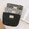 Sacs à cosmétiques avec nœud noir, sac de maquillage pour femmes, grande capacité, Volume de rouge à lèvres, coussin d'air, rangement pour téléphone portable, toile à la mode