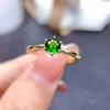 Bagues de cluster CoLifeLove Bague Diopside Chrome Naturel pour un usage quotidien 5mm 0.5ct Diopisde Bijoux en argent Simple 925 Pierres précieuses rondes