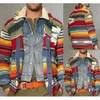 Moda Uomo Maglione invernale Manica lunga Cardigan lavorato a maglia Trench Arcobaleno Maglioni colorati Top Abbigliamento 240118