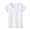 Dames T-shirts 2024 Zomer Dames Katoenen T-shirts met korte mouwen Mode Dames Witte T-shirts