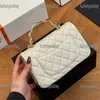 20CM Luxury Women Mini CF Borsa a tracolla con patta Portamonete Reticolo di diamanti Hardware dorato Borsa a catena Borsa sotto le ascelle Porta carte Fanny Pack Pochette da sera Portachiavi