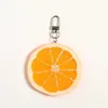 Keychains 2024 Creative Cartoon Simulated Lemon Slices Model Geometric Keychain for Women Girls Fruit Series Car Bag Accessories Key Ring