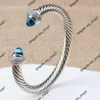 Designer Jewelry Bracelet Fashion Brand Davidss with Multiple Rows of Broken Diamonds and Zircon Popular Twisted Wire Opening 7mm silver bracelets