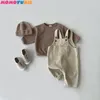 Trousers Born Clothes Boy's Corduroy Jumpsuit 2024 Autumn Winter Jumpsuits Baby Kids Girl's Romper Casual Bib Pants Overalls