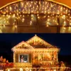 Cuerdas impermeables cortina de Navidad luces de hadas 5M Droop cadena de carámbano al aire libre para jardín aleros balcón cerca decoración de la casa