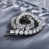 Anpassad 14K Gold Tennis Chain Free Fire Moissanite 3mm Loose Gemstone Bling Necklace Men
