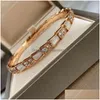 Bangle 925 Sier Goldplated European And American Senior Fritillary Snake Bone Bracelet Ladies Fashion Tren Jewelry Gift Drop Deliver Dhbp4