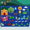 Animaux de la ferme feutre Story Board ferme livre de contes tenture murale décor Montessori apprentissage précoce interactif Puzzle jouets enfants cadeau 240131