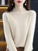 Suéteres para mujer 2024 Primavera Prendas de punto Merino Lana Cashmere Suéter Mujer Punto Cuello alto Manga larga Jersey Ropa Jumper Top