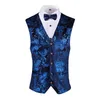 Gold Steampunk Vest Men Suit Gilet Homme Wedding Sleeveless Slim Plus Size Floral Dress Vests for Single Buttons Waistcoat 240125