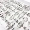 MixMax 20pcs Fashion Stainless Steel Rings for Women Mix Styles Carved Flowers Butterfly Unique Party Jewelry Wholesale Lot 240202