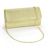 Evening Bags Gold Silver Color Mesh Retro Classic Solid Clutches For Women Party Small Handbags Chain Shoulder Bag Dress