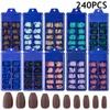 240 pièces mat court ballerine faux ongles détachable français artificiel couverture complète cercueil faux ongles presse sur ongles manucure bricolage 240127