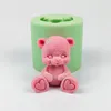 Bakningsformar DW0402 PRZY 3D Loving Foot Bear Animals Soap Molds Silikon Ljus Mögel Bröllopsfödelsedagsvalentin Dag Clay Harts