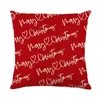 Pillow Christmas Decor Cover 45x45 Cm Pillowcase Gift Elk Dwarf Printed Letters Plaid Throw Case