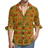 Camisas casuais masculinas vintage camisa africana primavera colorido kente homem blusas manga longa estilo de rua gráfico plus size 4xl