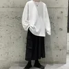 ゆるいスウェットシャツ男性ソリッドTシャツニュートラルストリートウェアファッション女性韓国服コットンプルオーバー長袖Tシャツ男240130