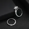 KNOBSPIN D VVS1 Rings for women Sparkling Diamond Bridal Sets with GRA s925 Sterling Sliver Plated 18k Band 240124