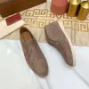 Роскошный дизайнер LP Loafers Shoes Open Walk Suede Loro Shoes Boot