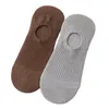 Meias masculinas verão cor sólida casual meias chinelos de algodão absorver suor respirável invisível para anti-deslizamento de alta qualidade