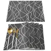 4/6pcs Napperons Lignes Art Moderne Cuisine Table À Manger Décor Accessoires Résistant À La Chaleur Linge Vaisselle Tapis Tapis Coaster Ensemble 240127